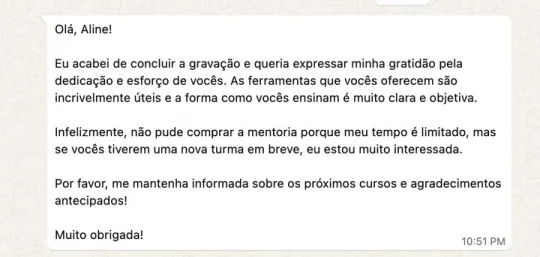 Depoimento sobre as aulas da IA Como Aliada